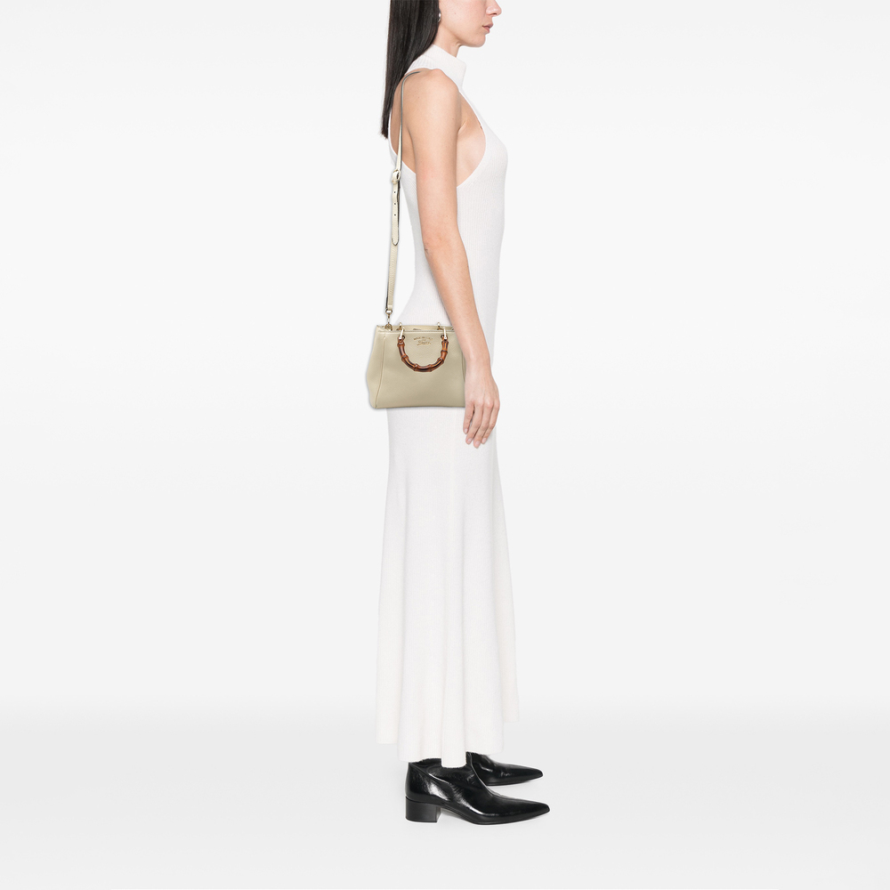 Pre-Loved Gucci Mini Calfskin Bamboo Shopper Satchel - Picture 7 of 8